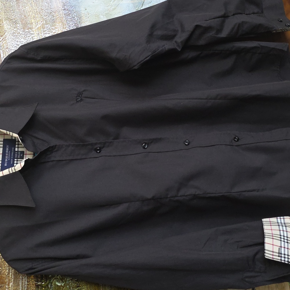 Burberry Charcoal Button Down Shirt Classic Women Size 10/12